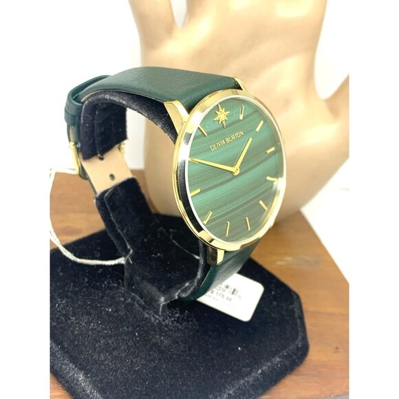 Olivia Burton Women\'s Watch 24000067 Quartz Gold Green Dial Leather Strap 40mm main image 10